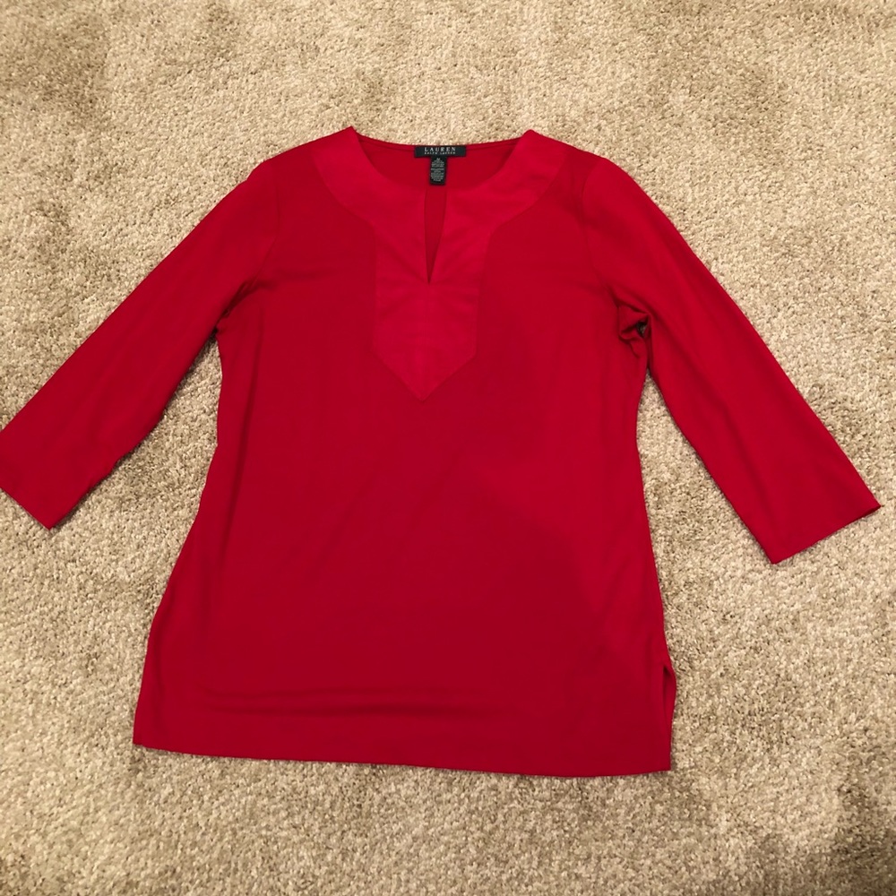 Red 3/4 Sleeve Tunic